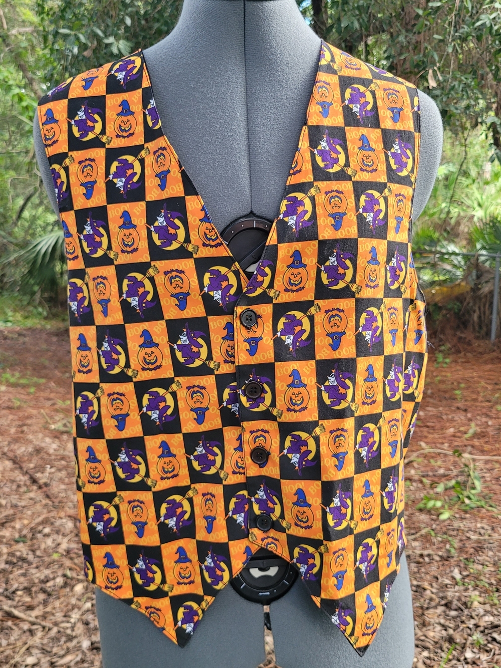 Halloween Pumpkin & Witch Costume Vest - Orange/Black/Purple